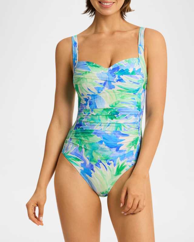 Key Largo Twist-Front Multifit One-Piece Swimsuit